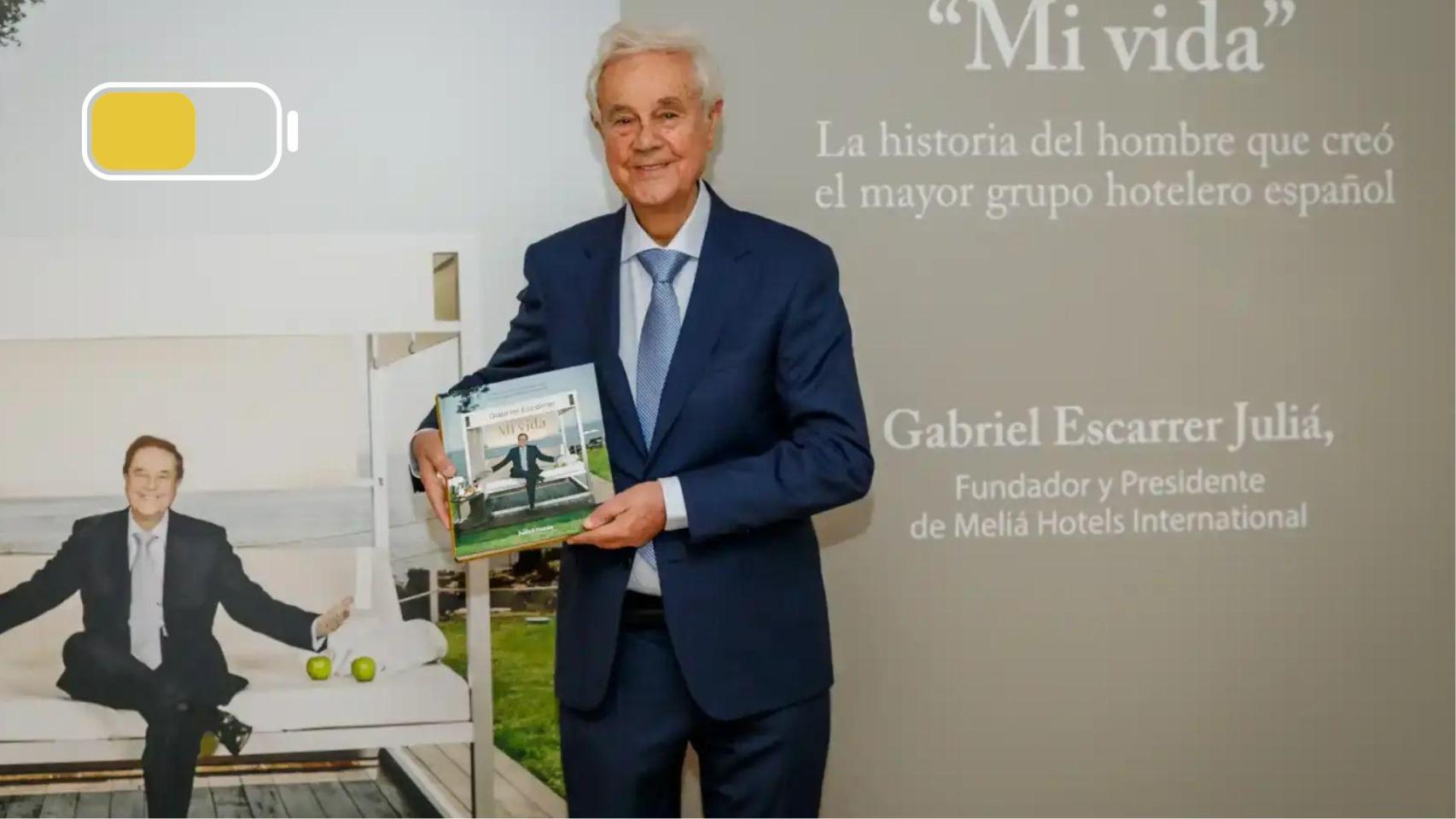 Gabriel Escarrer Juliá, fundador de Meliá, durante la presentación de su libro en 2021