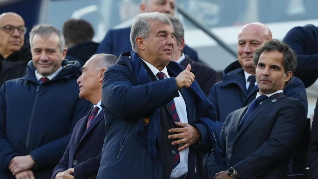 Joan Laporta al Spotify Camp Nou per veure el Barça-Newcastle de la Champions League