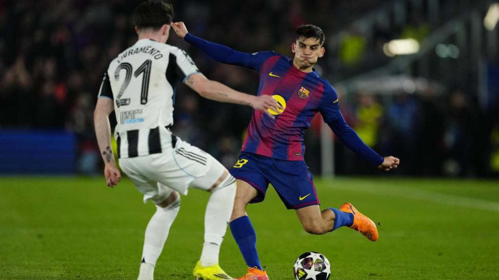 Gerard Martín durante el Barça-Newcastle