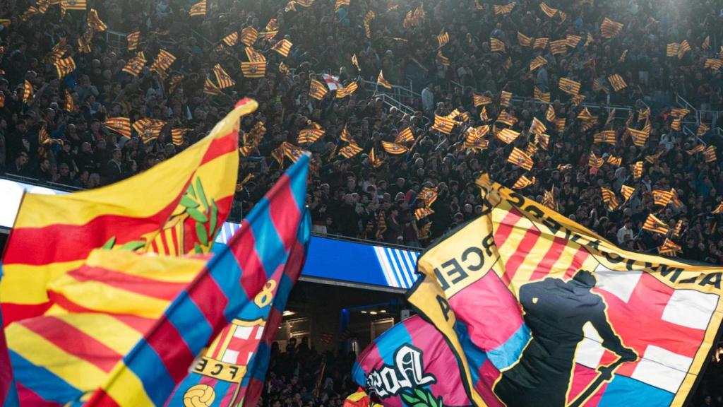 Aficionados del Barça, en el partido contra el Newcastle