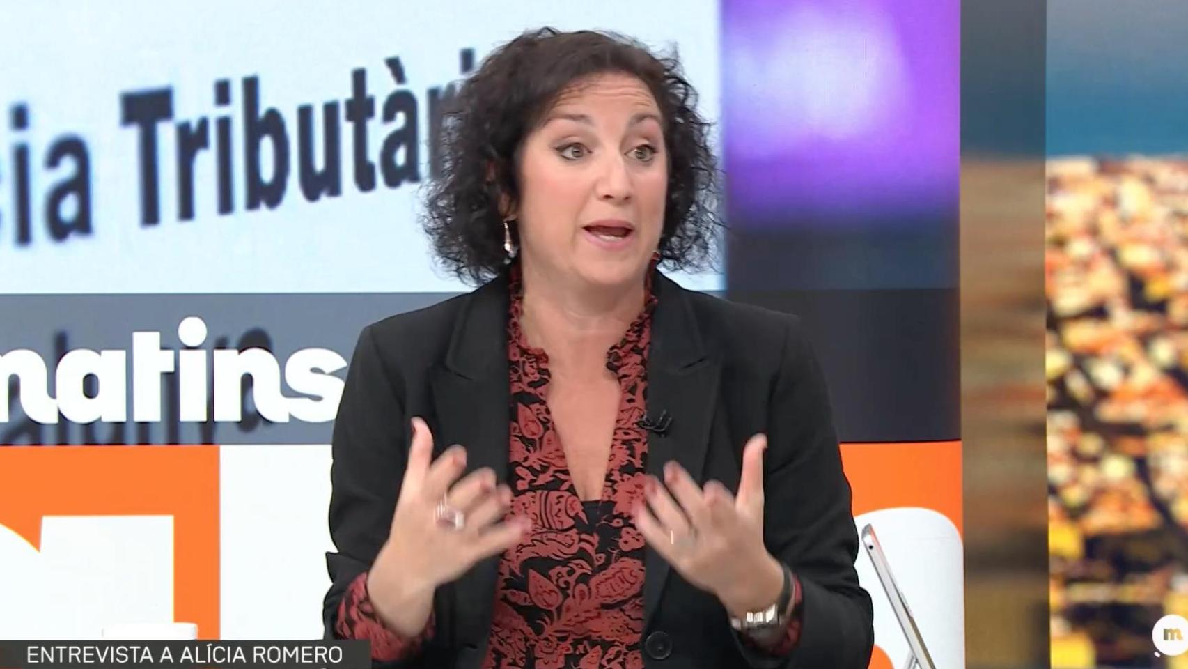 La 'consellera' Alícia Romero durante su entevista en TV3 el 20 de marzo