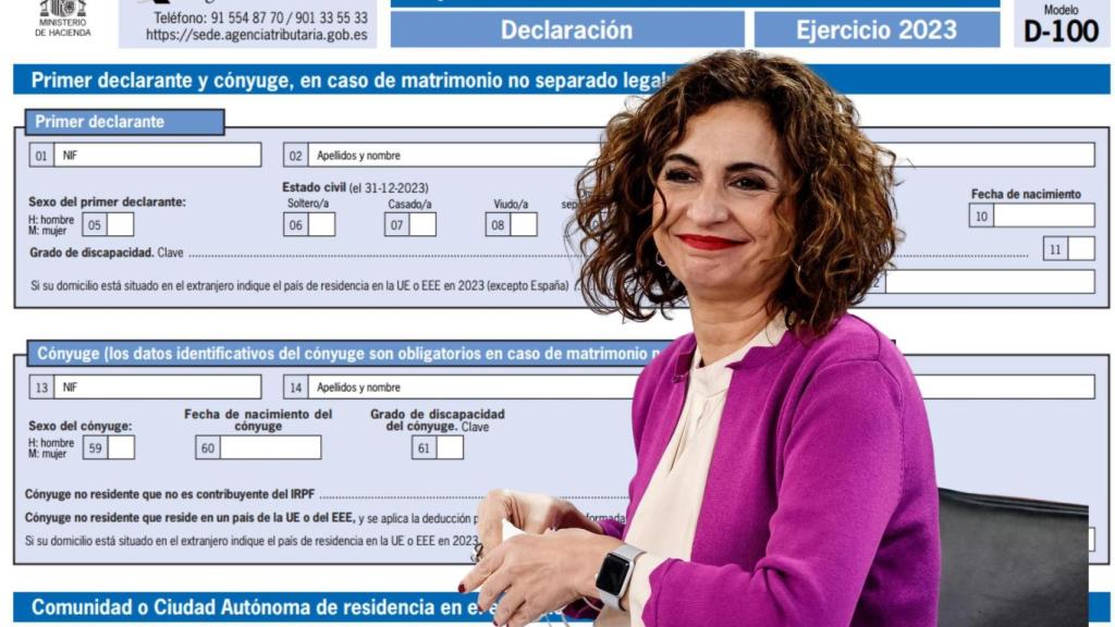 María Jesús Montero con una Declaración de la Renta por detrás