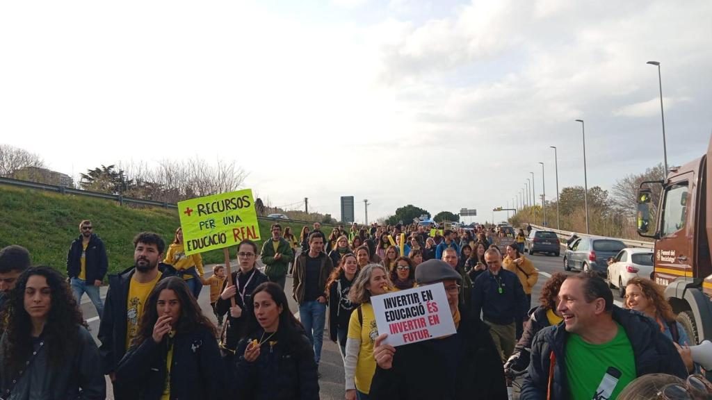 Docentes en una manifestación el 19 de marzo