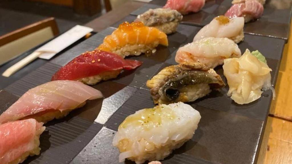 Plat de sushi nigiri al Restaurant Yashima de Barcelona