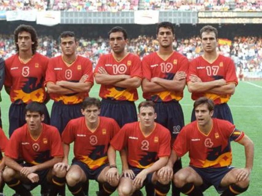 La selecció espanyola, a la final olímpica de 1992.webp