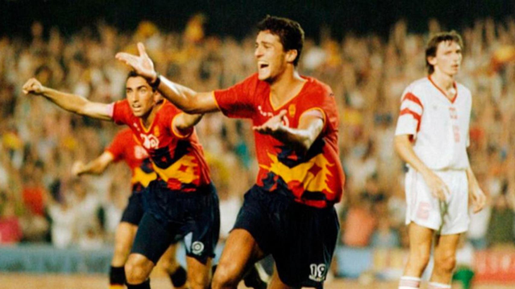 Kiko marca el gol de la victoria de España en la final de los Juegos del 92