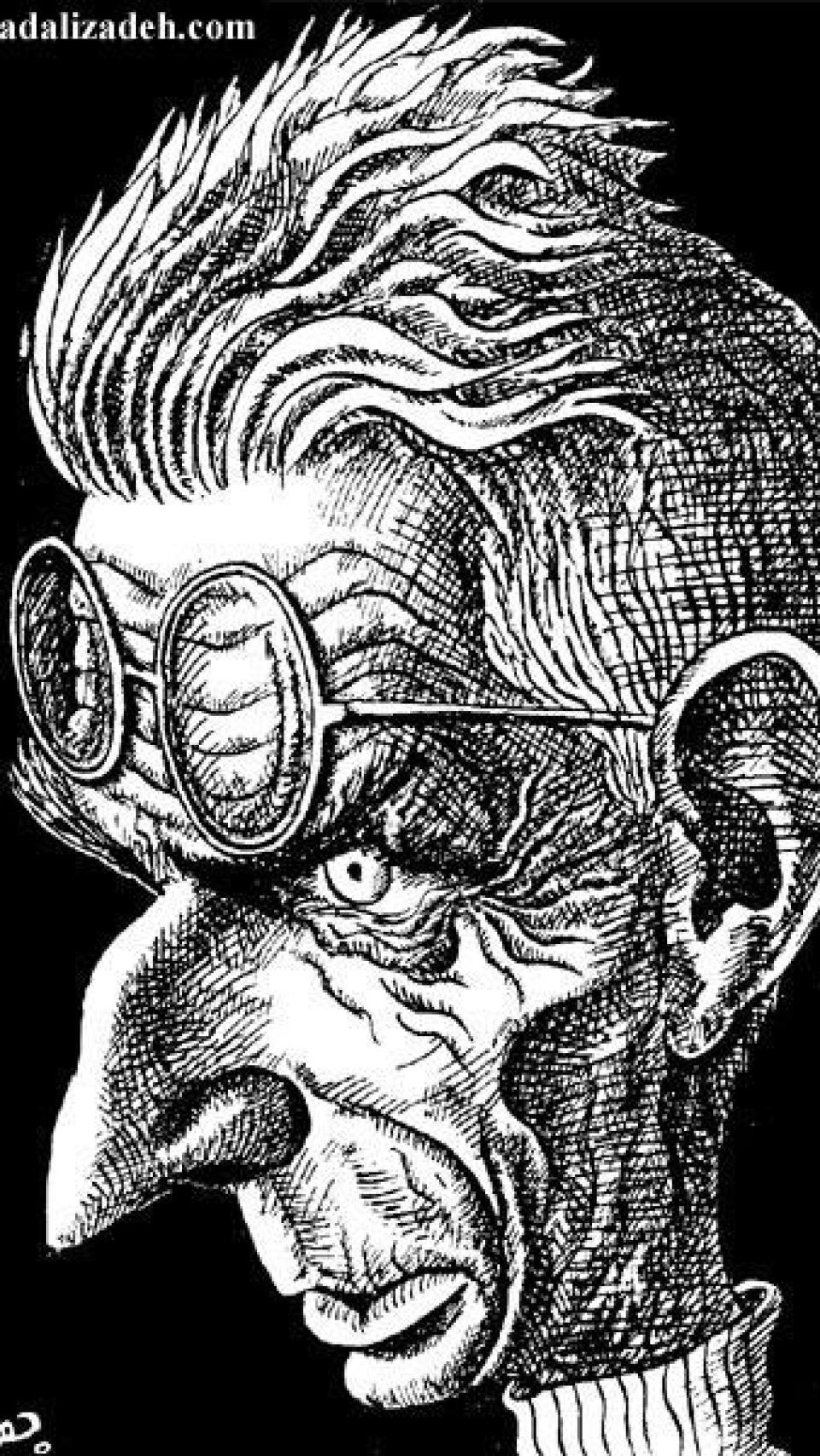 Caricatura de Samuel Beckett