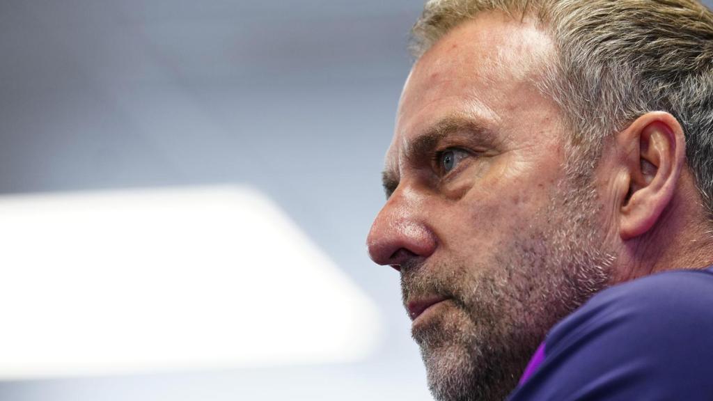 Hansi Flick en la rueda de prensa previa al Barça-Rayo