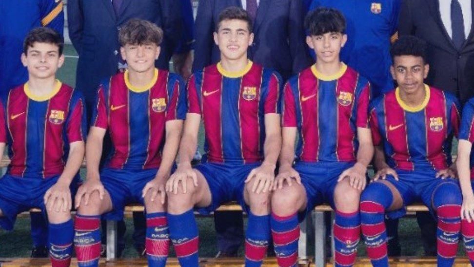 Xavi Espart, Pau Cubarsí, Marc Bernal i Lamine Yamal a la Masia