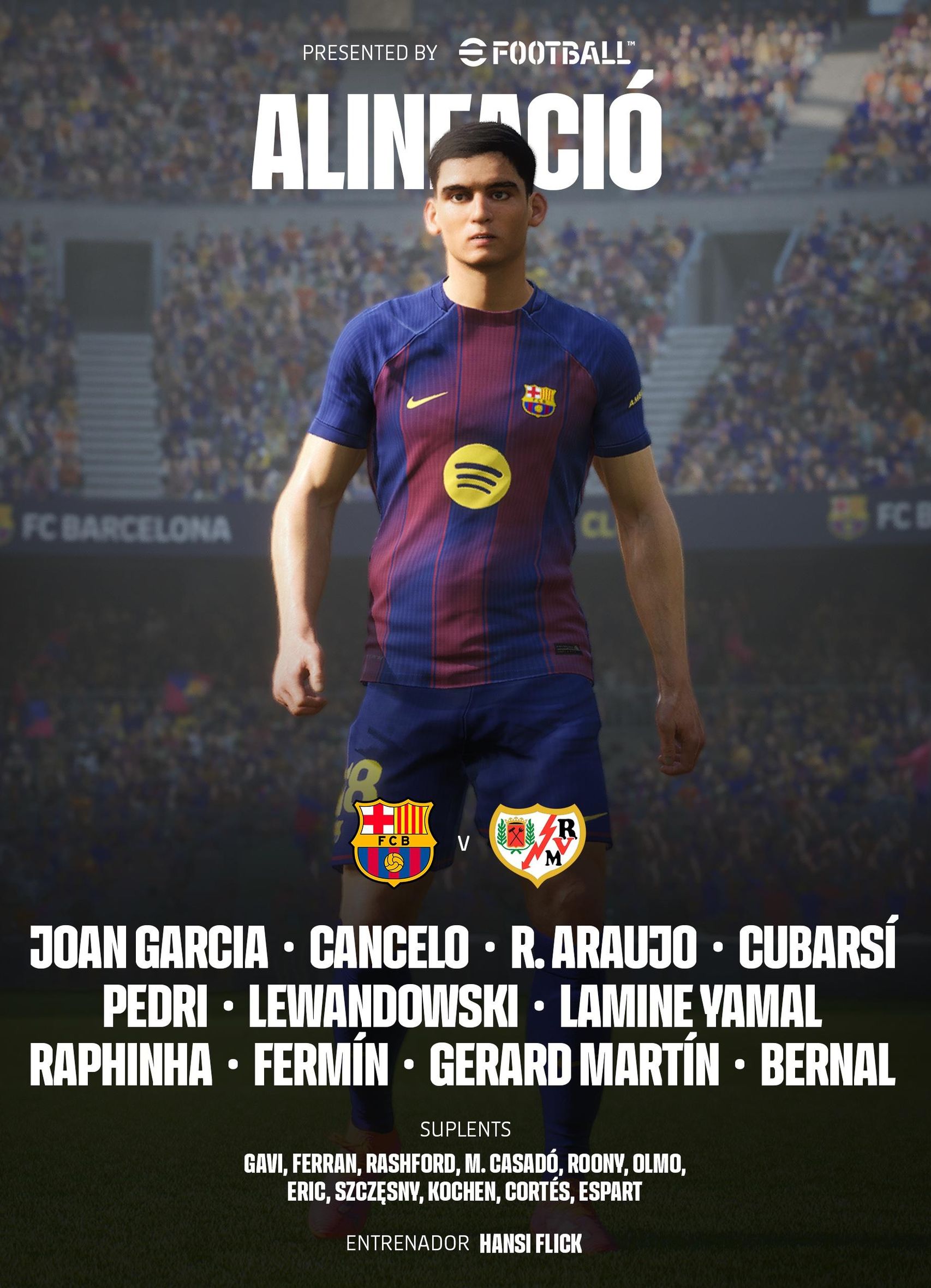 L'alineació de Hansi Flick per al Barça-Rayo
