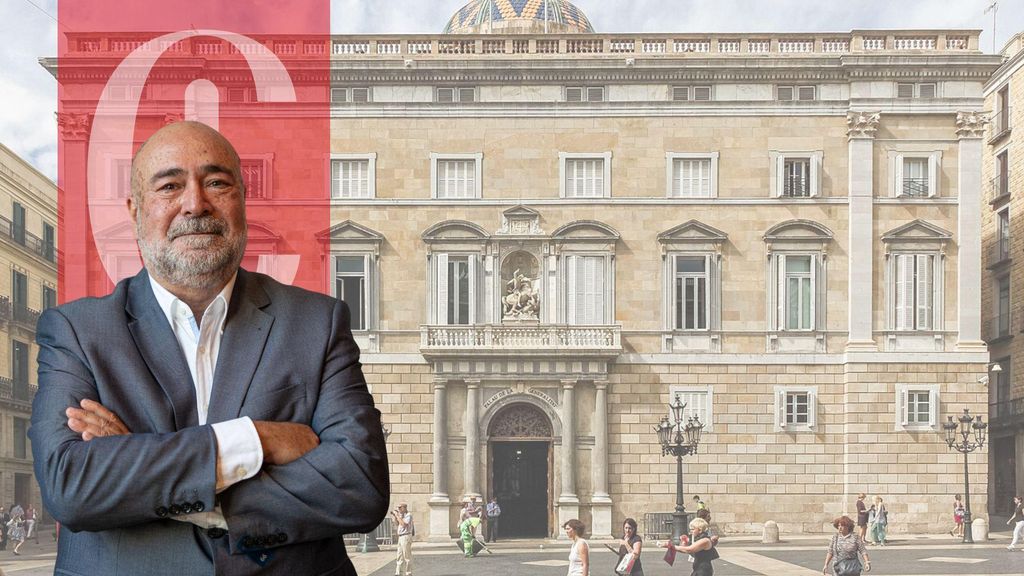 Xavier Salvador y una imagen de la fachada de la Generalitat de Cataluña