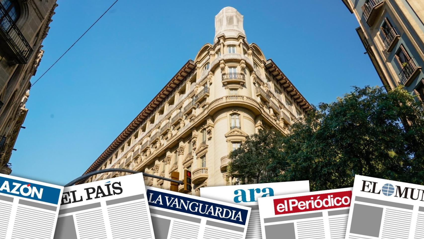 Montaje de primeras planas edificio Barcelona