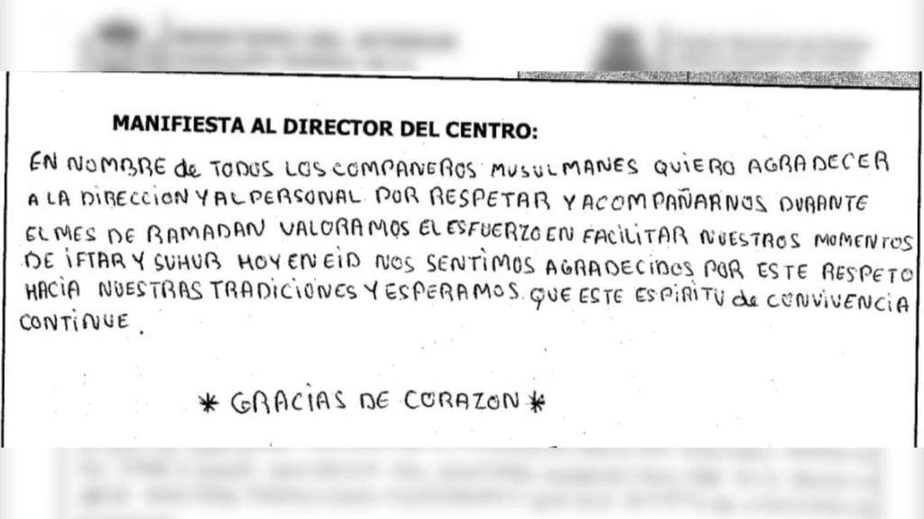 Part manuscrita de la carta enviada a la Jefatura Superior de Policia de Catalunya