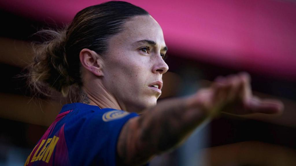 Mapi León durante un partido del Barça Femenino