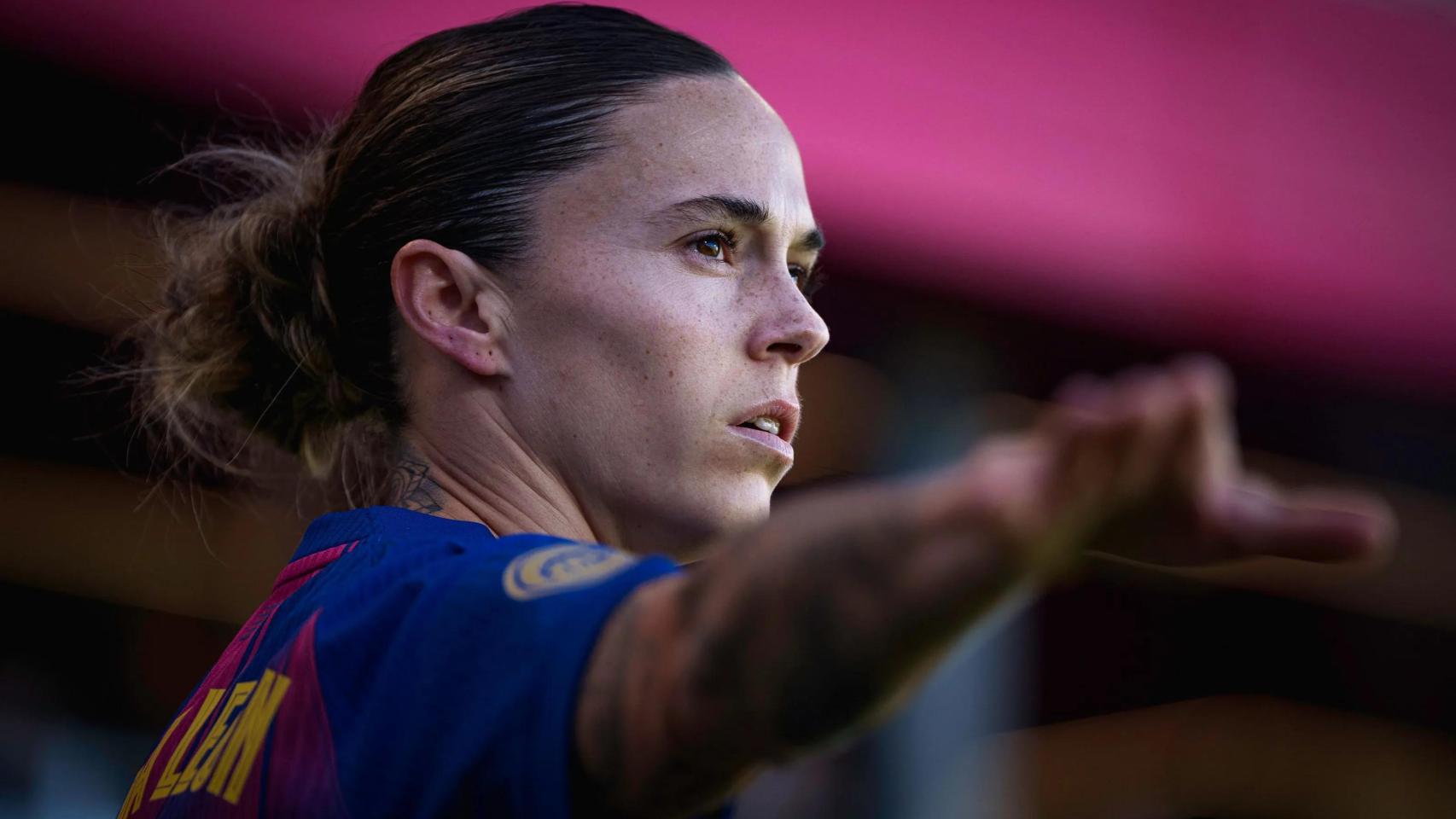 Mapi León durante un partido del Barça Femenino