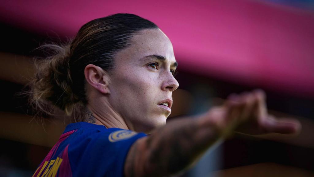 Mapi León durante un partido del Barça Femenino