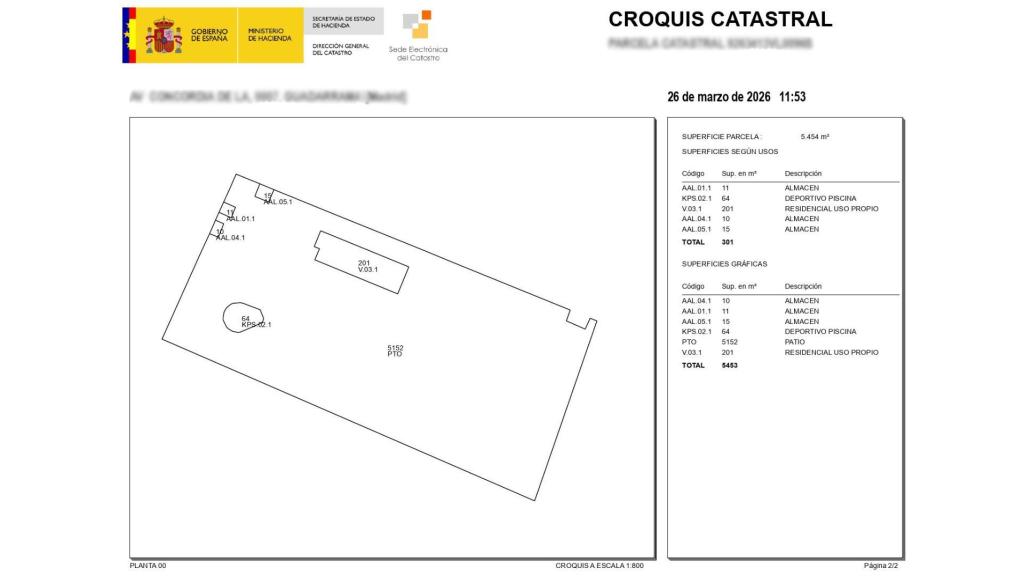 Croquis catastral extraído de la Sede Electrónica del Catastro