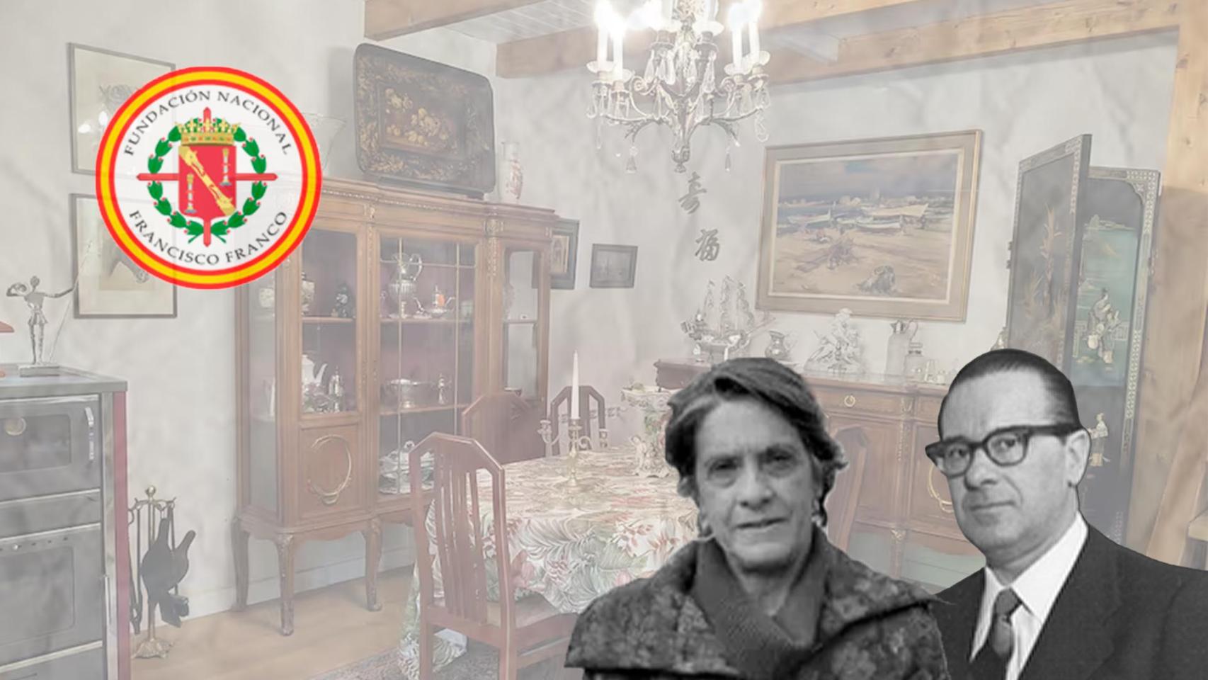 Fotomontaje con Pilar Gutiérrez (i), hija de Joaquín Gutiérrez Cano (d), figura destacada del régimen de Francisco Franco, quien también aparece en la imagen