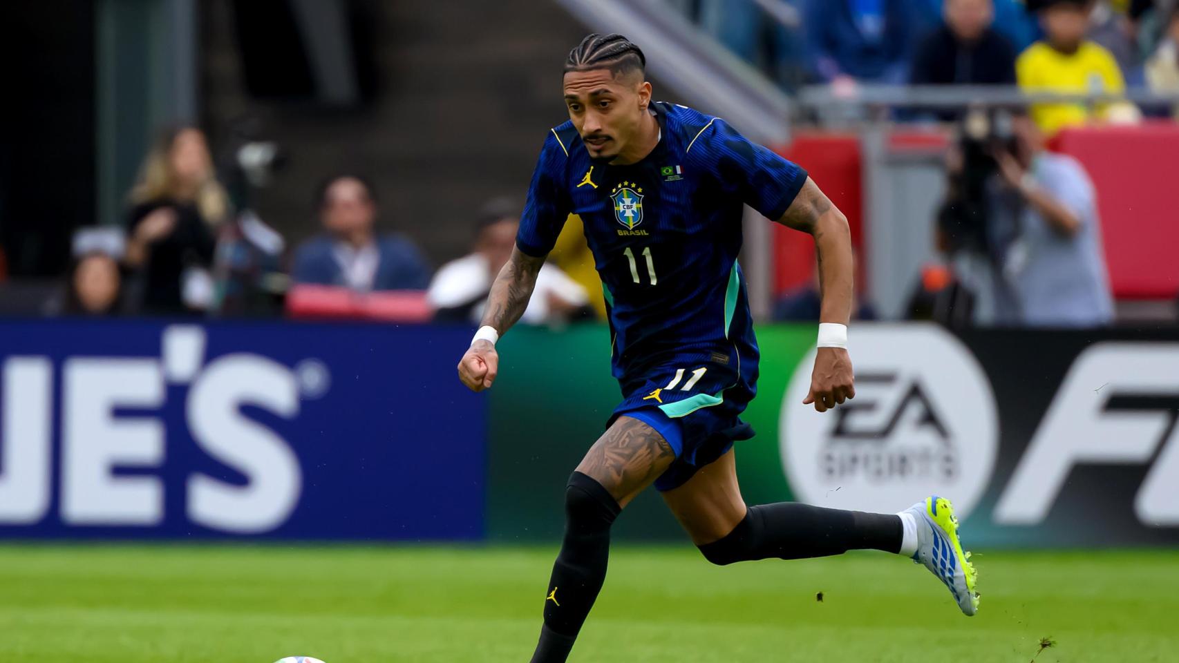 Raphinha, durante el amistoso Brasil-Francia del parón de selecciones