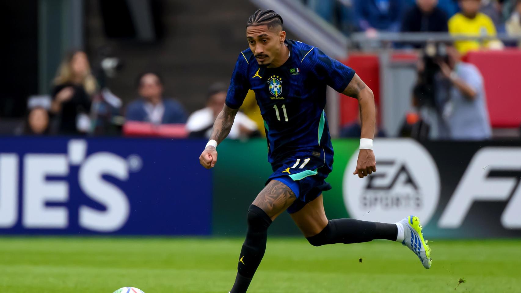 Raphinha, durante el amistoso Brasil-Francia del parón de selecciones