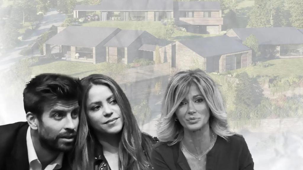 Una promoción de Laucirica con Shakira, Piqué, Susana Griso y el logo de CO Arquitectura