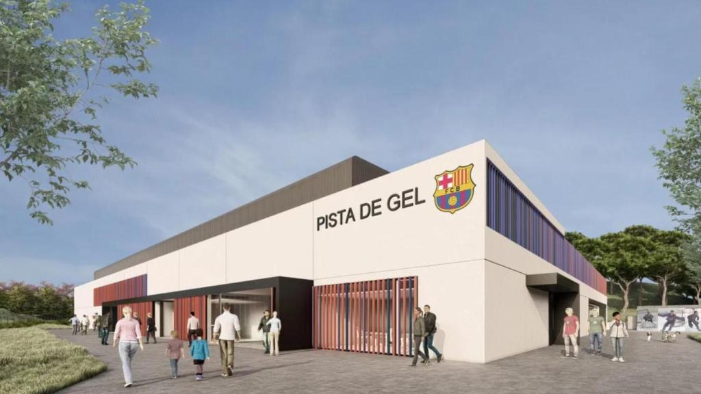 'Render' de la nueva pista de hielo provisional del Barça en terreno de la Universidad de Barcelona