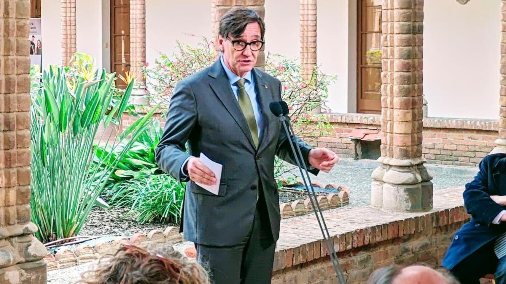 El presidente de la Generalitat, Salvador Illa, durante el acto en el monasterio de Santa Maria de Valdonzella