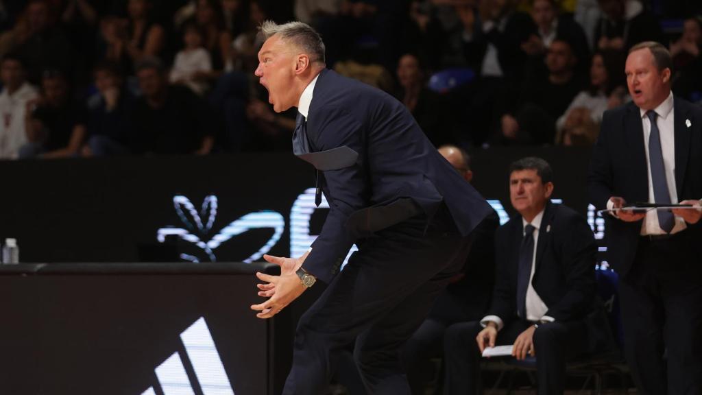 Saras Jasikevicius, enfadado durante el Maccabi-Fenerbahce