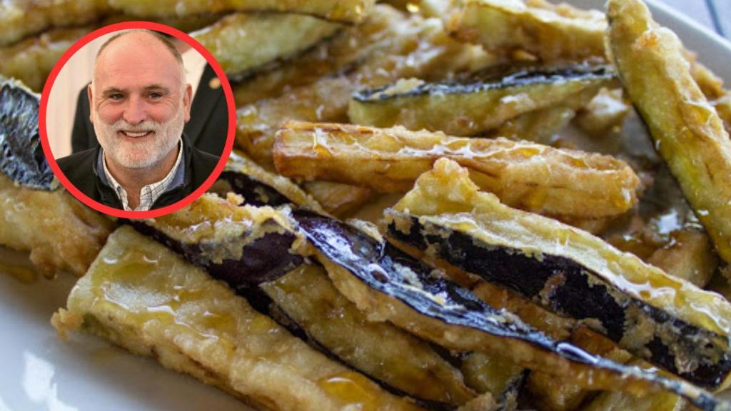 José Andrés y plato de berenjenas