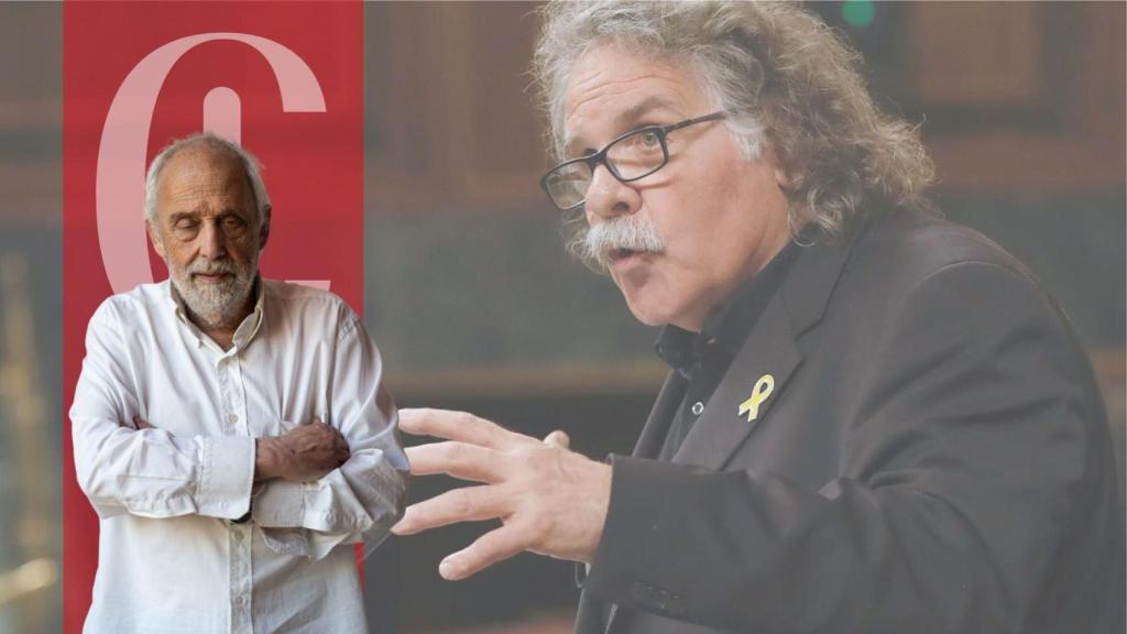 Josep Maria Cortés y una imagen de Joan Tardà