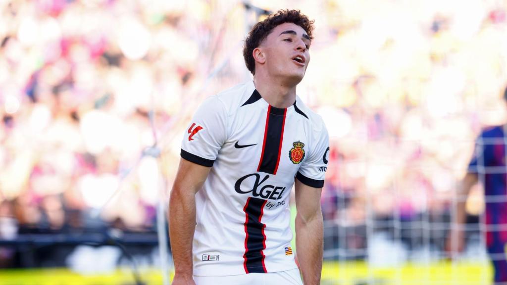 Jan Virgili en un partit del Mallorca