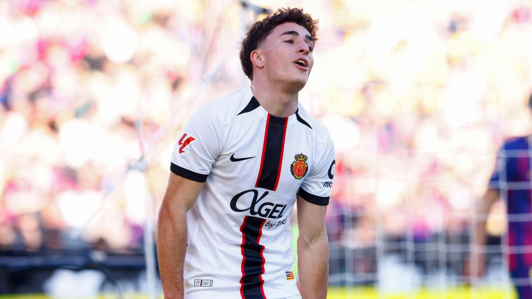 Jan Virgili en un partido del Mallorca