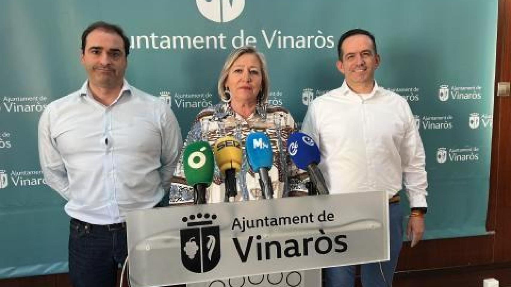 María Dolores Miralles, alcaldesa de Vinaroz, durante una comparecencia pública