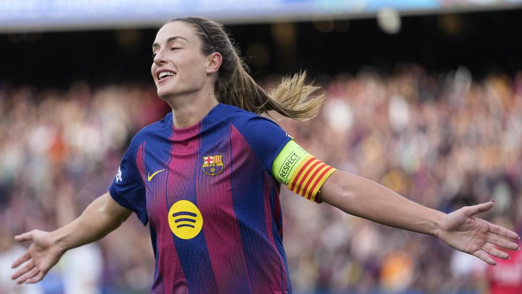 Alexia Putellas celebra el seu gol en el clàssic Barça Femení-Reial Madrid a l'Spotify Camp Nou
