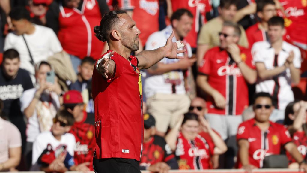 Vedat Muriqi celebra el seu gol contra el Reial Madrid a Son Moix
