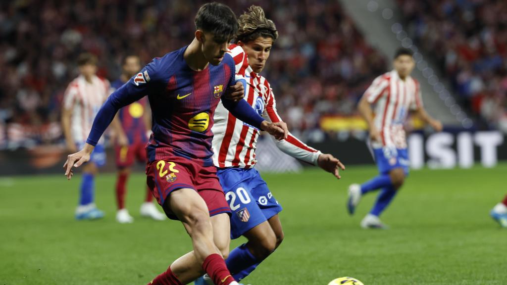 Marc Bernal, en el Atlético de Madrid-Barça de Liga