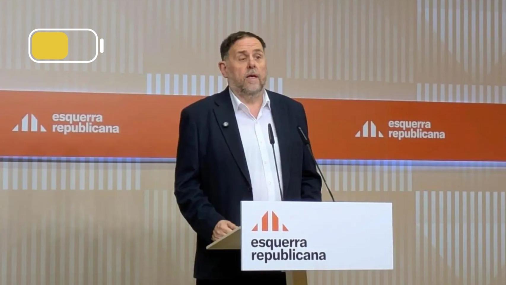 Pila amarilla para Oriol Junqueras