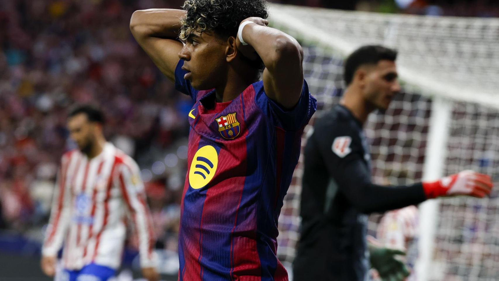 Lamine Yamal, durante el Atlético de Madrid-Barça
