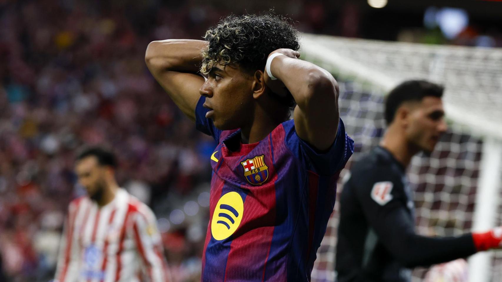 Lamine Yamal, durante el Atlético de Madrid-Barça