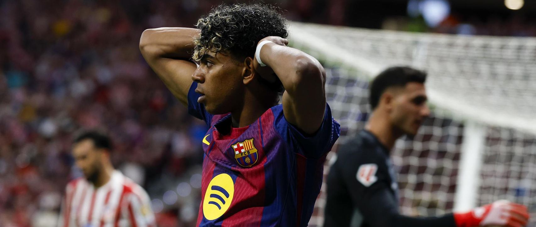 Lamine Yamal, durant l'Atlètic de Madrid-Barça