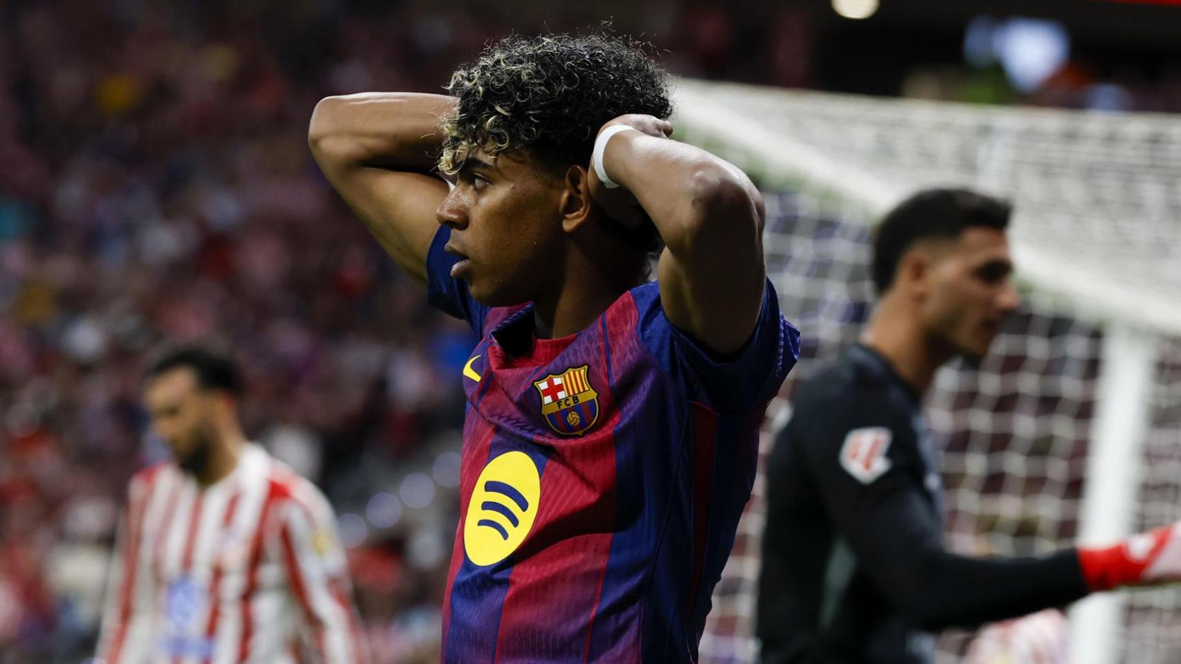 Lamine Yamal, durante el Atlético de Madrid-Barça