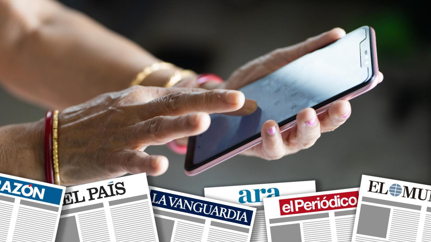 Montaje de primeras planas sobre las redes sociales