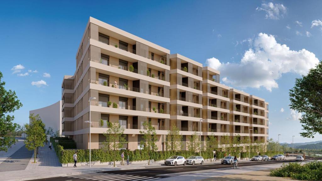 Render dels nous edificis de Culmia davant del Parc de l'Alba