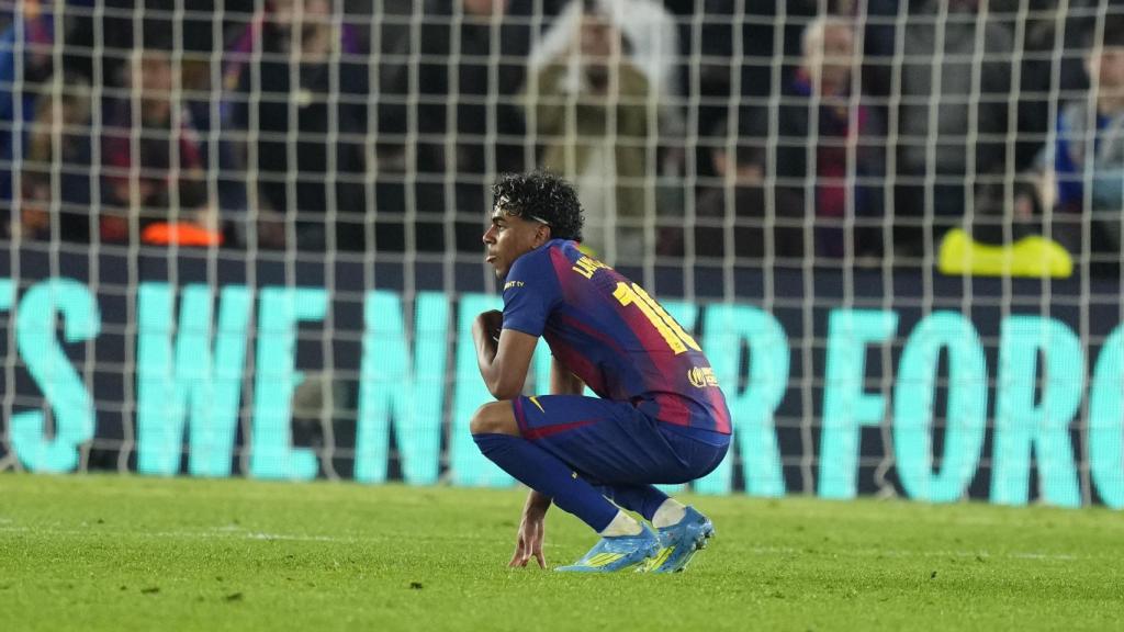Lamine Yamal, capcot al final del Barça-Atlètic de Madrid de Champions