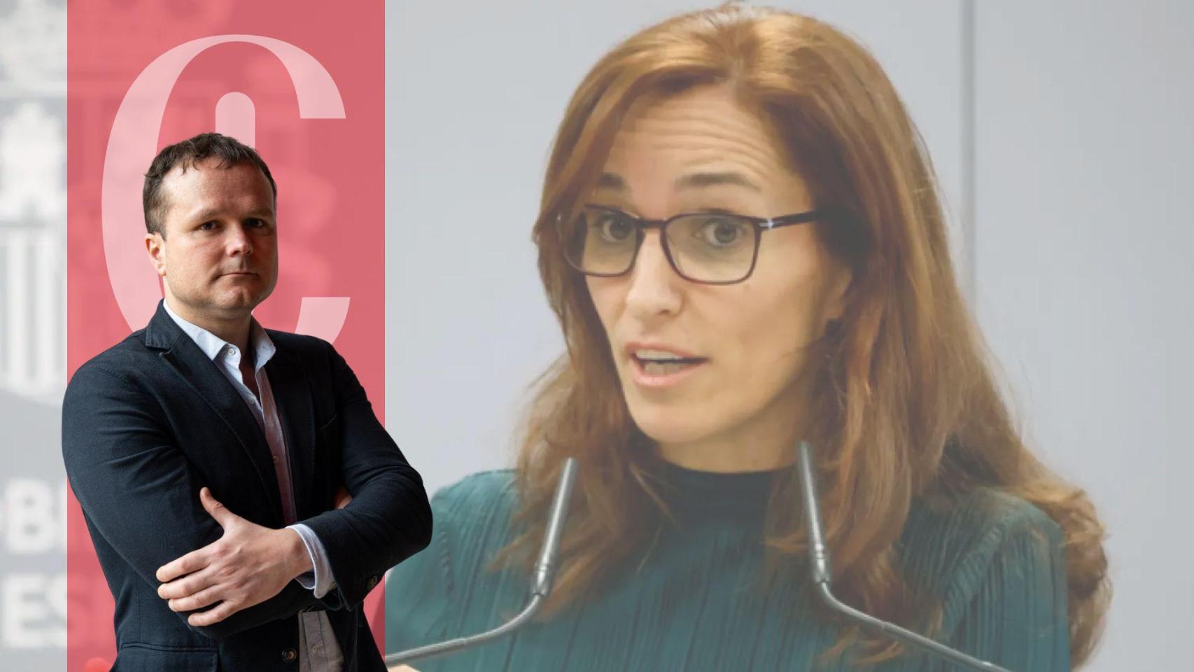 Ignasi Jorro, director de Crónica Global, y la ministra de Sanidad, Mónica García