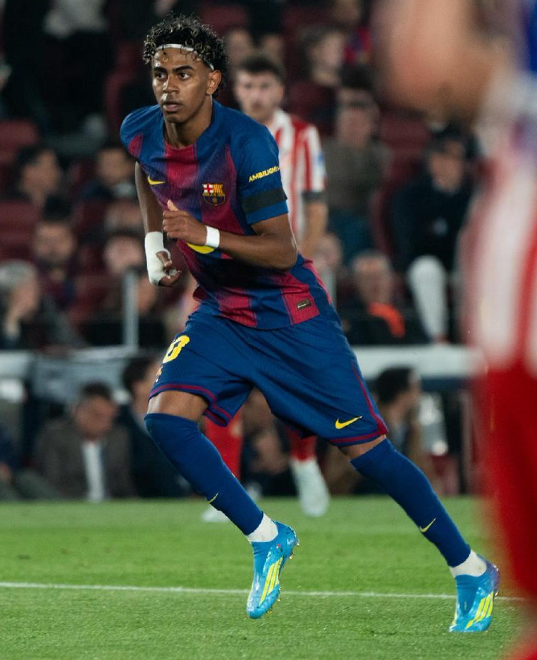 Lamine Yamal, durant el Barça-Atlético de Madrid de Champions