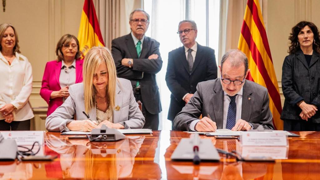 La presidenta del CGPJ, Isabel Perelló, i el conseller de Justícia, Ramon Espadaler