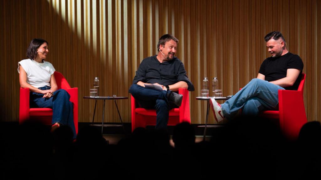 Irene Montero, Xavier Domènech y Gabriel Rufián, en Barcelona