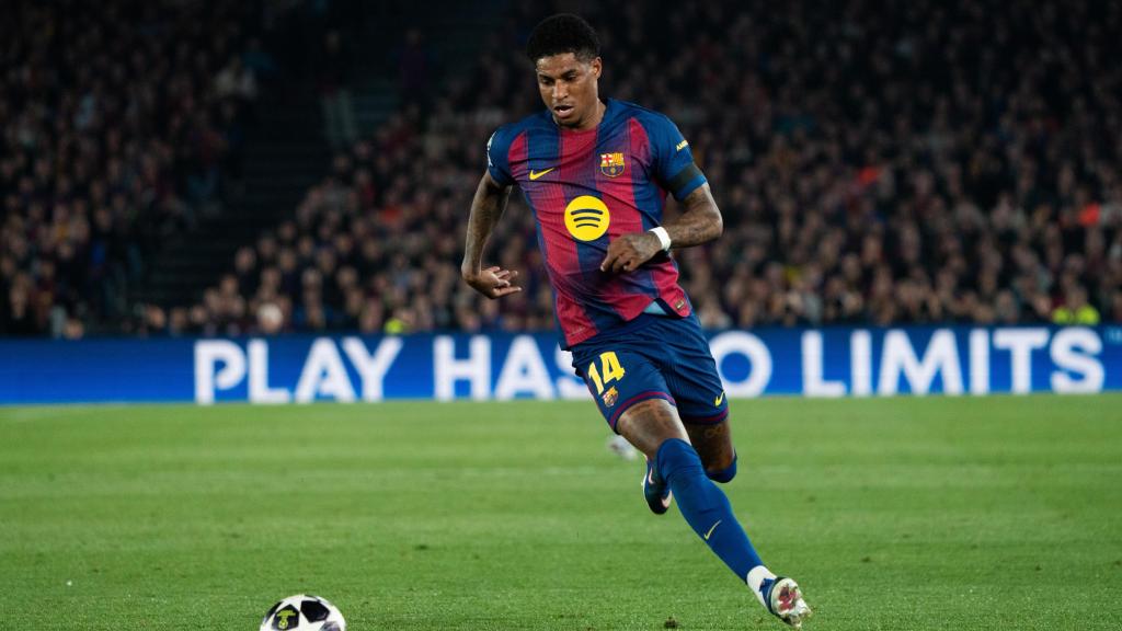 Marcus Rasford durante el Barça-Atlético de Madrid
