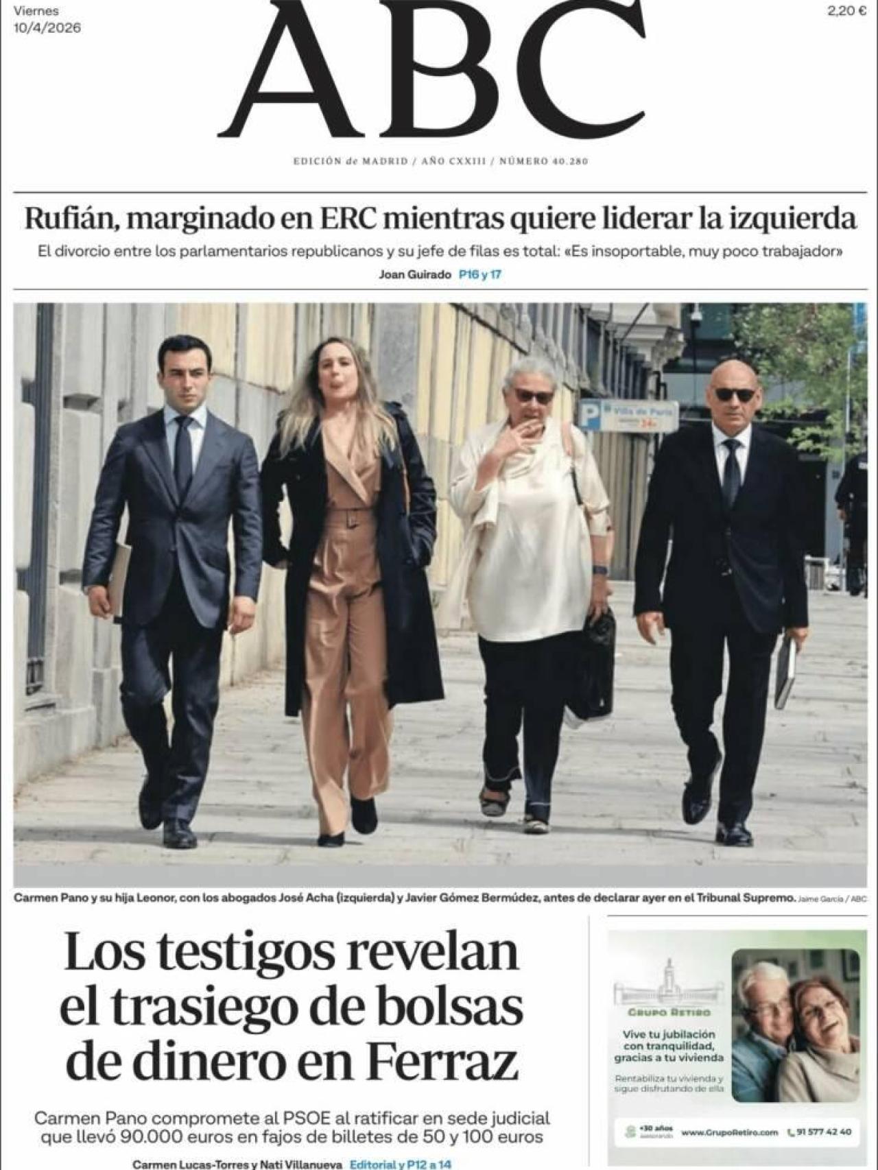 La portada de 'Abc' el 10 d'abril